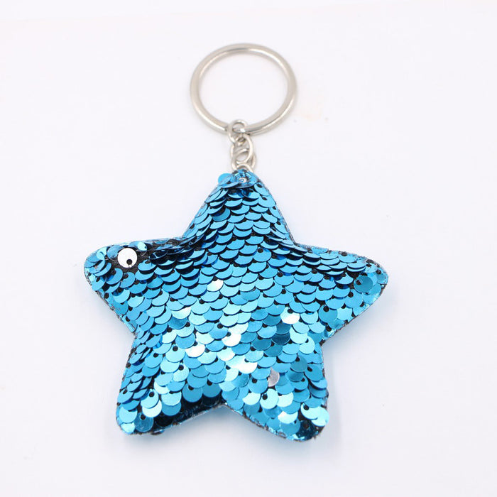 Wholesale Green Clover Sequined Pendant Keychain Fashion Accessory for Bags MOQ≥3