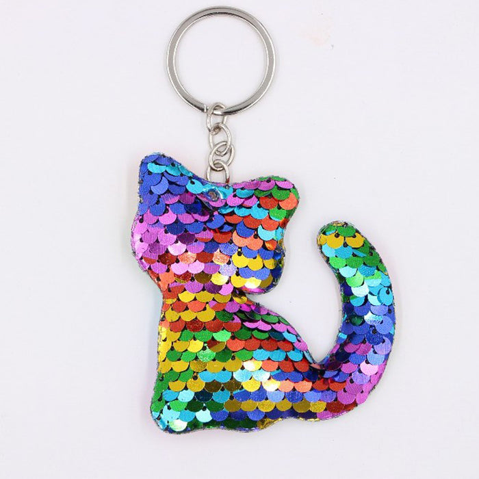 Wholesale Green Clover Sequined Pendant Keychain Fashion Accessory for Bags MOQ≥3