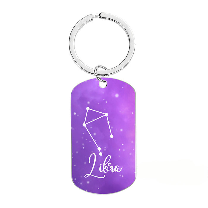 Wholesale 12 Constellations Metal Keychains JDC-KC-GangGu056