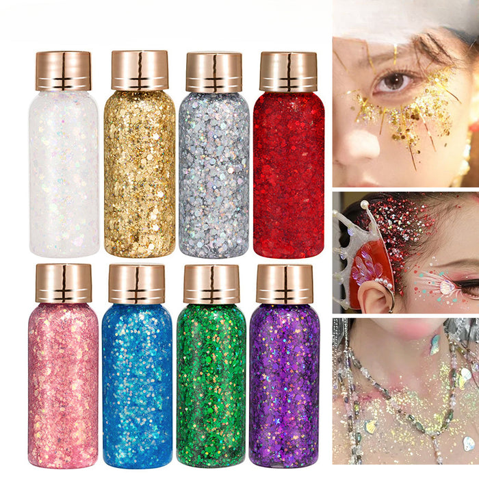 Wholesale Shiny Liquid Big Sequins Burst Stage Makeup Show Hair Face Glue Free Gel Glitter Powder Eye Shadow Makeup JDC-EY-SN005