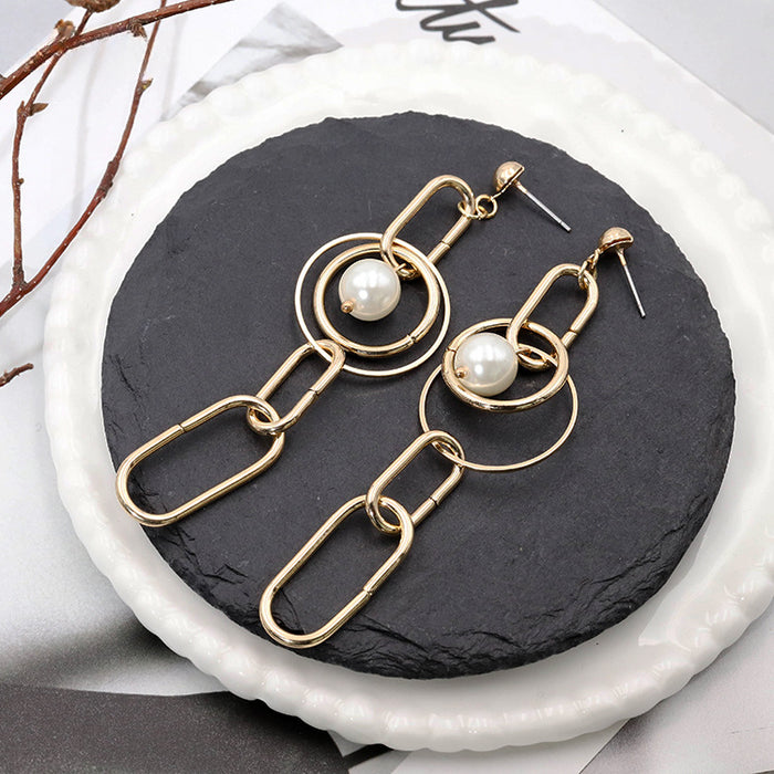 Wholesale Metal Circle Chain Earrings JDC-ES-YaXue007