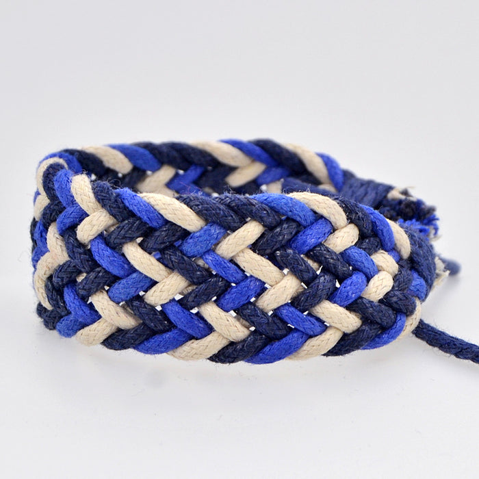 Wholesale Cotton and Linen Wide Braided Bracelet JDC-BT-QianY009