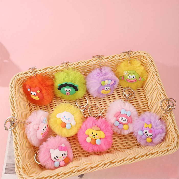 Wholesale Cartoon Cute Fur Ball Pendants Keychains JDC-KC-Jinqian001