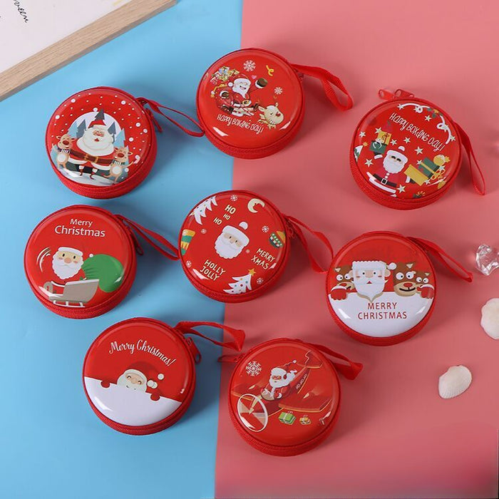 Wholesale Christmas Round Cartoon Tinplate Coin Purse Wallet JDC-WT-Xiangz002