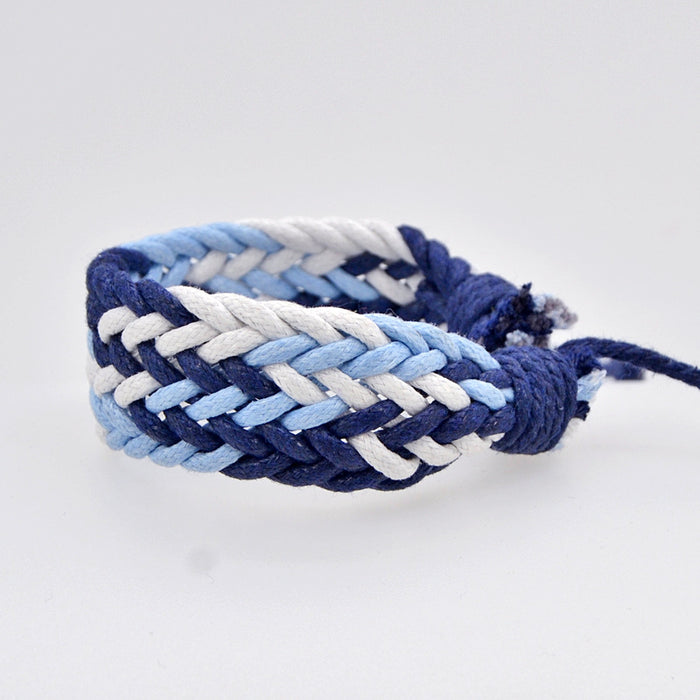 Wholesale Cotton and Linen Wide Braided Bracelet JDC-BT-QianY009