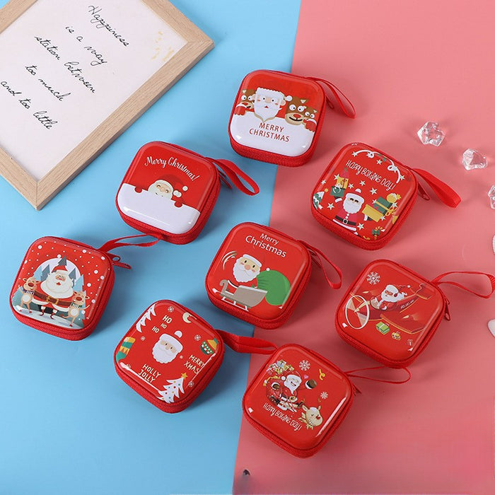 Wholesale Christmas Round Cartoon Tinplate Coin Purse Wallet JDC-WT-Xiangz002