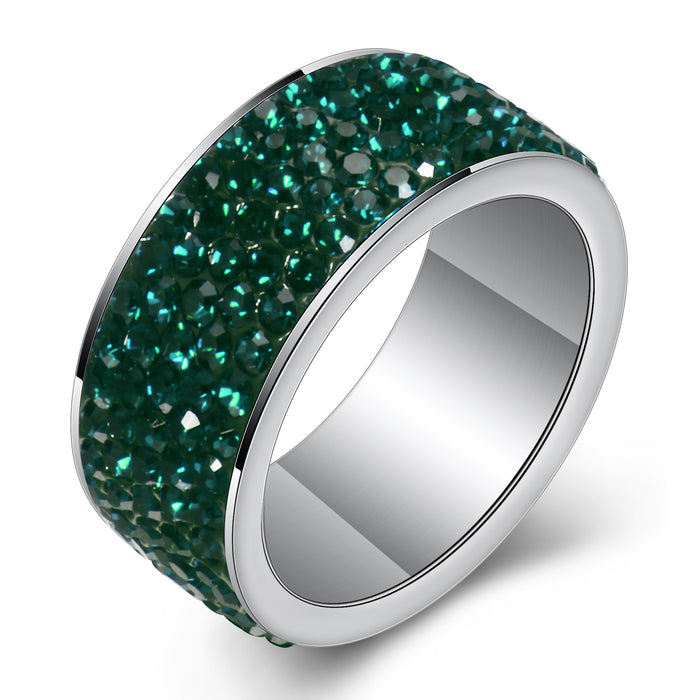 Wholesale Stainless Steel Titanium Steel Dot Diamond Rings Simple and Fashionable Couple Rings