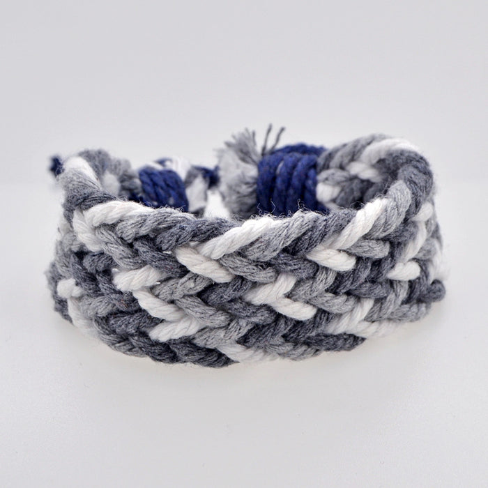 Wholesale Cotton and Linen Wide Braided Bracelet JDC-BT-QianY009