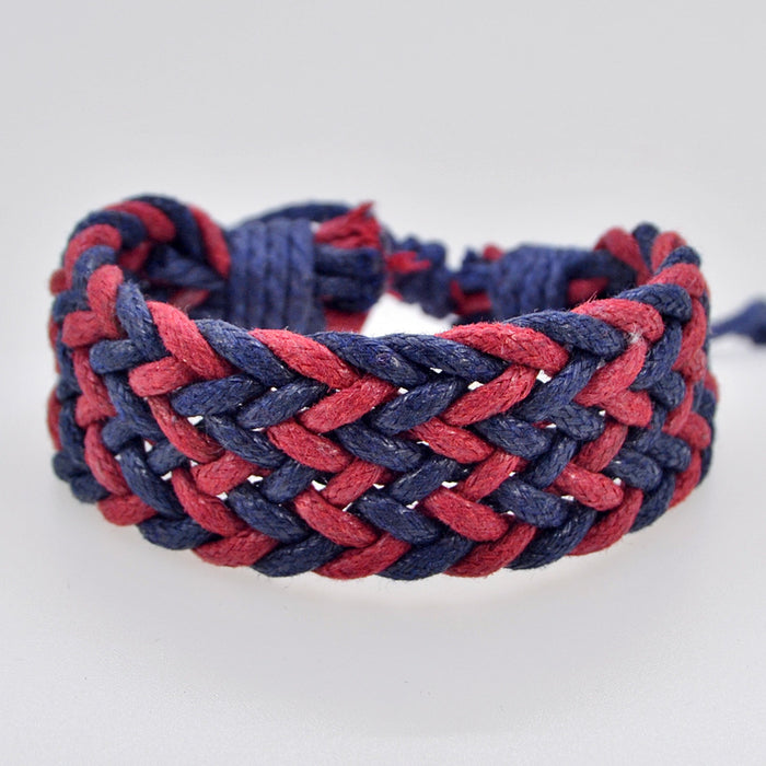 Wholesale Cotton and Linen Wide Braided Bracelet JDC-BT-QianY009