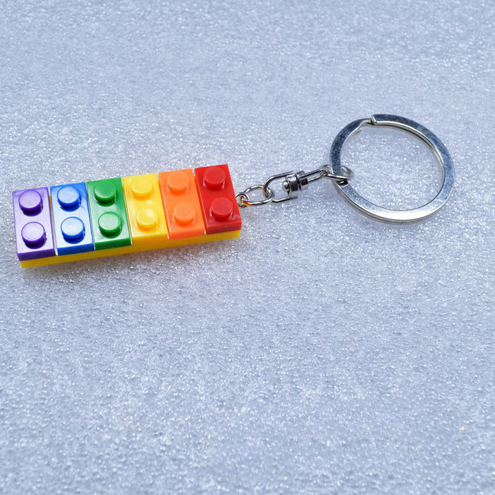 Wholesale Rainbow Building Blocks Plastic Keychain JDC-KC-Maih002