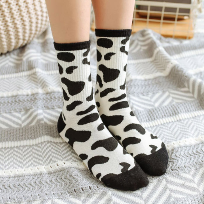 Wholesale Cow Pattern Cotton Socks Hip Hop Skateboarding Tube Socks JDC-SK-JSD001