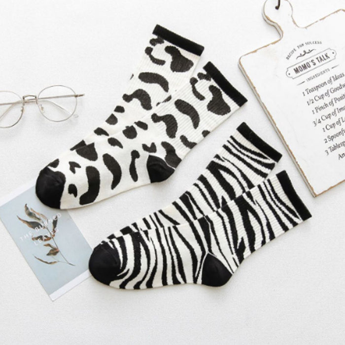 Wholesale Cow Pattern Cotton Socks Hip Hop Skateboarding Tube Socks JDC-SK-JSD001