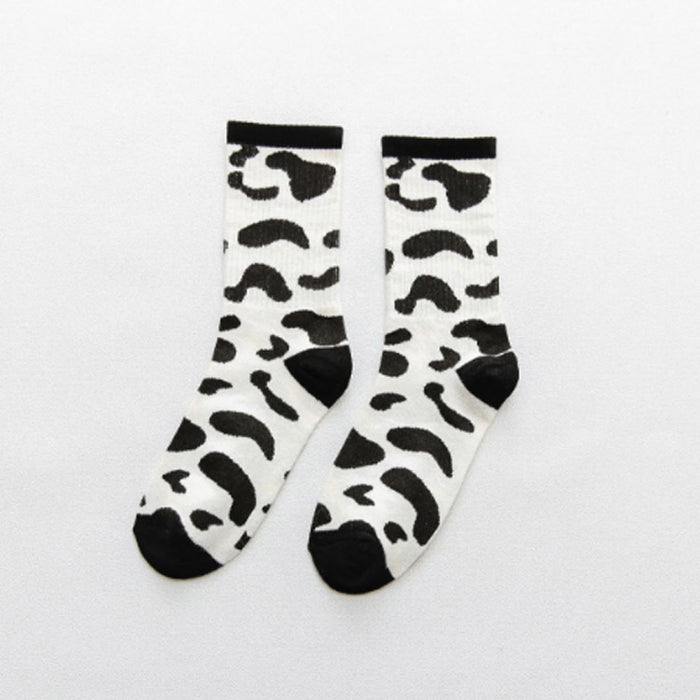 Wholesale Cow Pattern Cotton Socks Hip Hop Skateboarding Tube Socks JDC-SK-JSD001