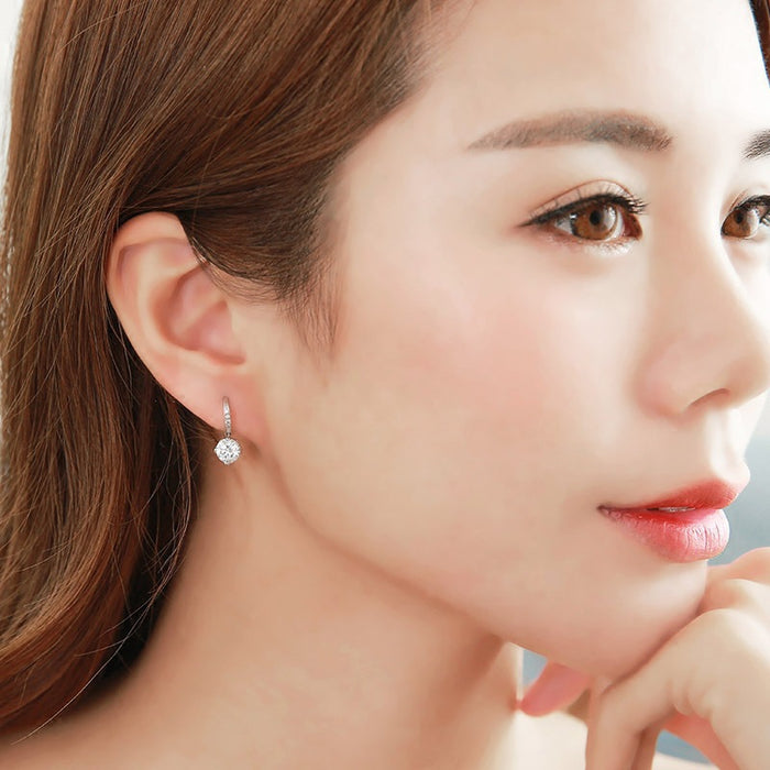 Wholesale   Silver Earrings Women's  Elegant Earrings Water Drop Earrings Simple All-match Accessories Earrings