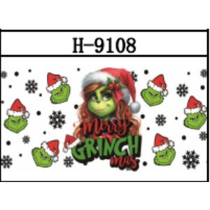 Wholesale Christmas 5PCS 16oz UV Cartoon Printed  Cup Stickers JDC-ST-JieSheng015