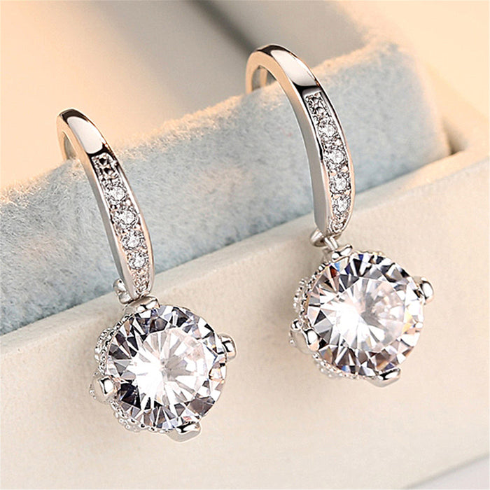 Wholesale   Silver Earrings Women's  Elegant Earrings Water Drop Earrings Simple All-match Accessories Earrings