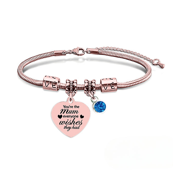 Wholesale Stainless Steel Mother's Day Blue Diamond Bracelet JDC-BT-GangG020