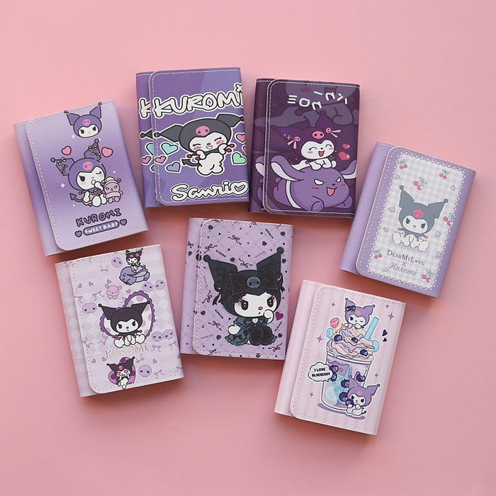 Wholesale PU Cartoon Cute Kuromi Tri-fold Wallets JDC-WT-Jumei010