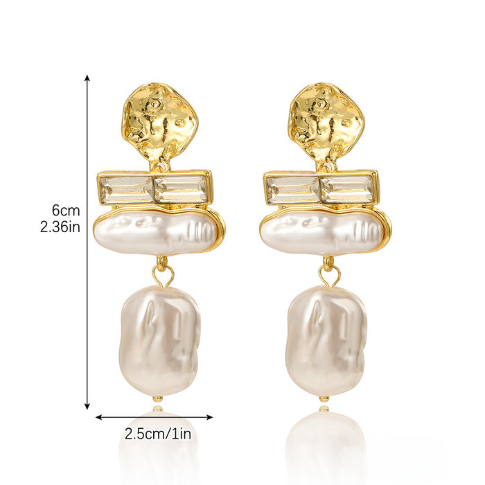 Wholesale Irregular Long Pearl Earrings JDC-ES-ManY052