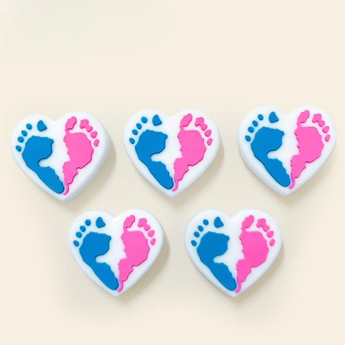 Wholesale 10pcs Cartoon Love Footprint Beads Focal Beads JDC-BDS-WDX064