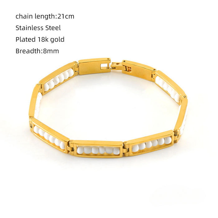 Wholesale Stainless Steel 18K Gold Bracelet JDC-BT-ZhongX005