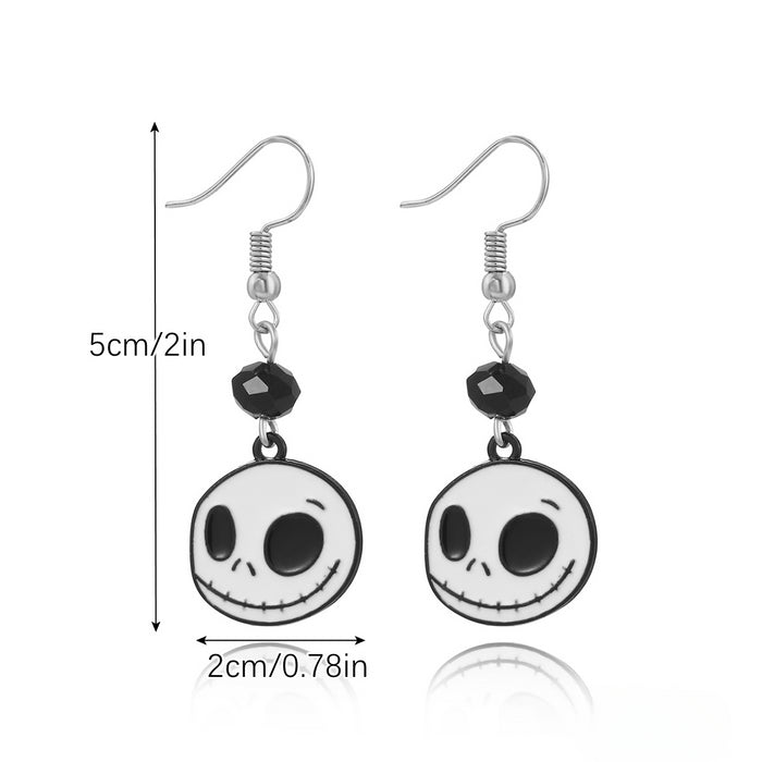 Wholesale Skull Dark Diamond Alloy Pumpkin Spider Halloween Earrings Set JDC-ES-ShuangN002