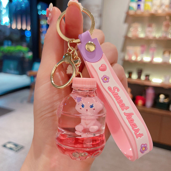 Wholesale Cartoon Acrylic Floating Quicksand Bottle Keychain JDC-KC-ShuoT031