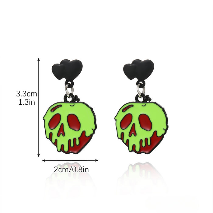 Wholesale Skull Dark Diamond Alloy Pumpkin Spider Halloween Earrings Set JDC-ES-ShuangN002