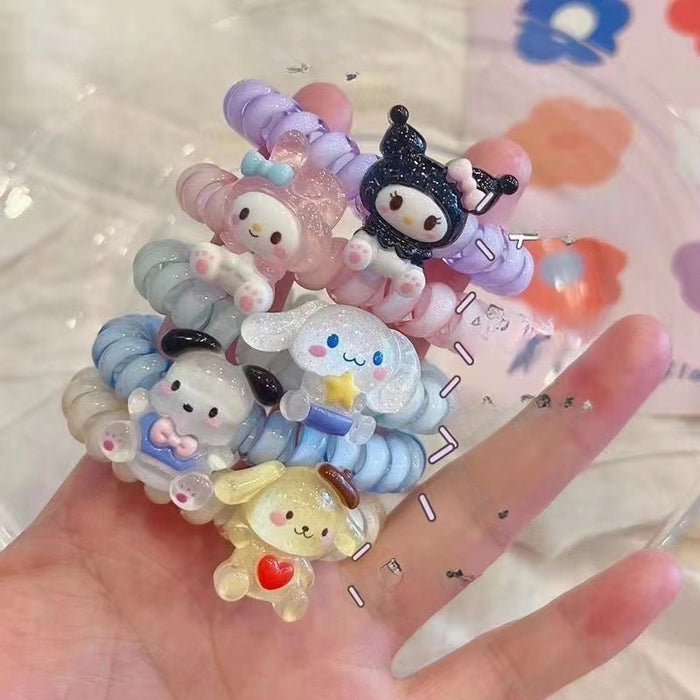 Wholesale Cartoon Cute Resin Phone Cord Hair Scrunchies (S) JDC-HS-MT001