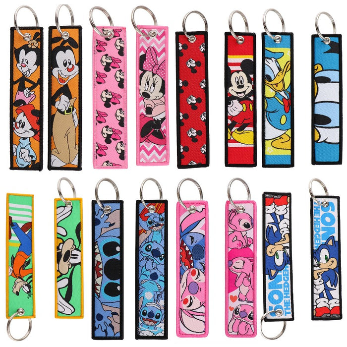 Wholesale Cartoon Cute Capybara Animal Woven Label Lanyard Keychain JDC-KC-KKX005