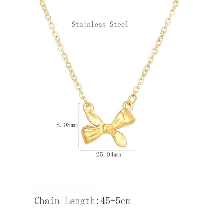 Wholesale Stainless Steel Bow Necklace JDC-NE-LangDi005