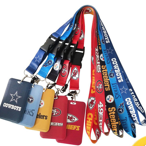 Wholesale of 10pcs/pack Rugby Card Set Polyester Hanging Cord Keychain JDC-KC-LongL001