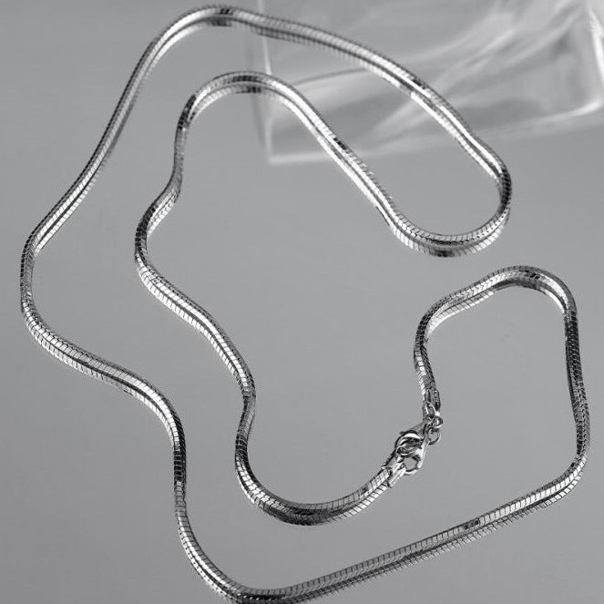 Wholesale Necklace with high-end feel, collarbone chain, plain chain, neck chain accessory, titanium steel thin chain, versatile