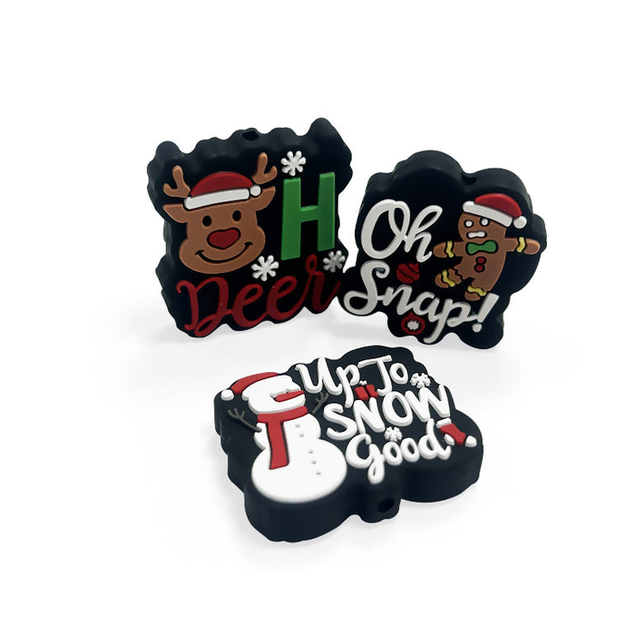 Wholesale Christmas Cartoon Silicone Focal Beads JDC-BDS-HongX003