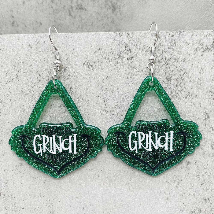 Wholesale Acrylic Christmas Earrings Red Santa Hat Tree Pendant Fashion Accessory MOQ≥2
