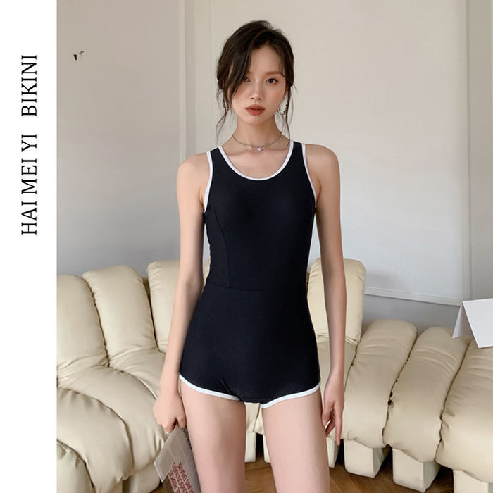 Wholesale Flat angle swimsuit one-piece retro hot spring swimsuit