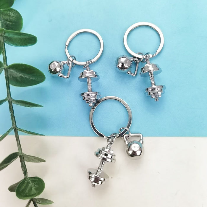 Wholesale Dumbbell Weight Pendant Metal Keychain