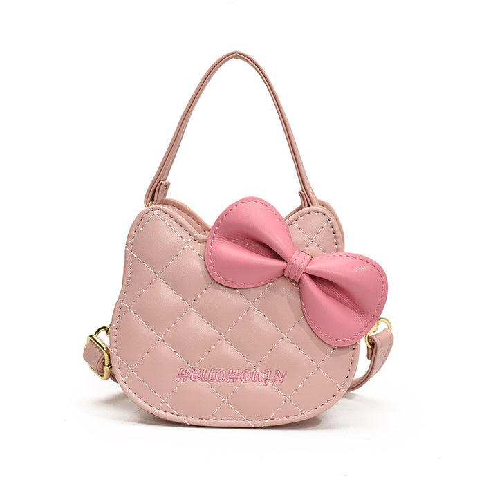 Wholesale Children' s bags autumn and winter new cute cat embroidery girl handbags cute bow kitten parent-child crossbody bag