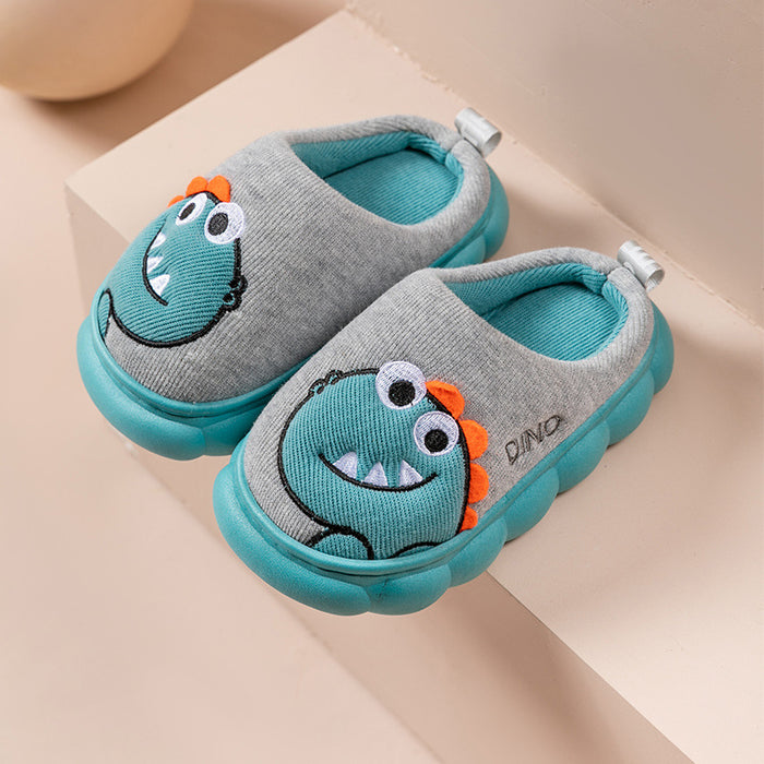Wholesale Children' s cotton slippers autumn and winter medium and large children' s cute cartoon children' s slippers home indoor plush slippers