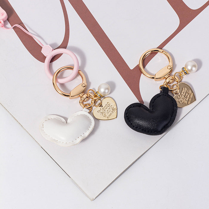 Wholesale Leather Heart Alloy Keychain JDC-KC-QianC003