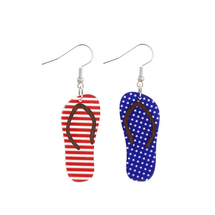 Wholesale Acrylic Striped American Independence Day Earrings JDC-ES-YiTian001