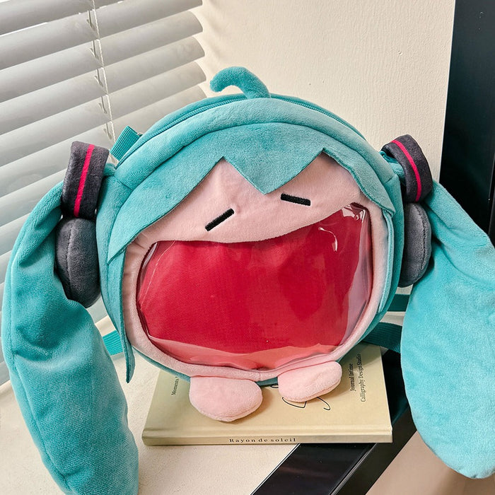 Wholesale cute cartoon plush messenger bag funny soft sister pain bag