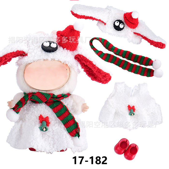 Wholesale ( Clothes only)  Baby clothes 17cm plush Christmas dress