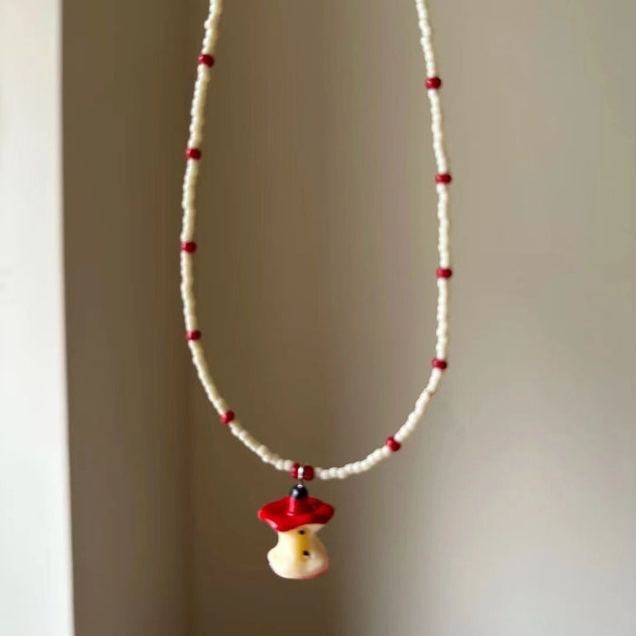 Wholesale   Apple Core Beaded Necklace Female  All-match Clavicle Chain