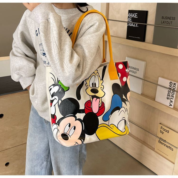 Wholesale Cartoon Large Capacity Canvas Shoulder Bag Women's Casual All-match Tote Bag Student School Bag