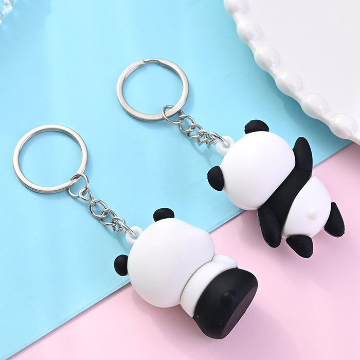 Wholesale Cute Panda Keychain Doll Cartoon Schoolbag Pendant