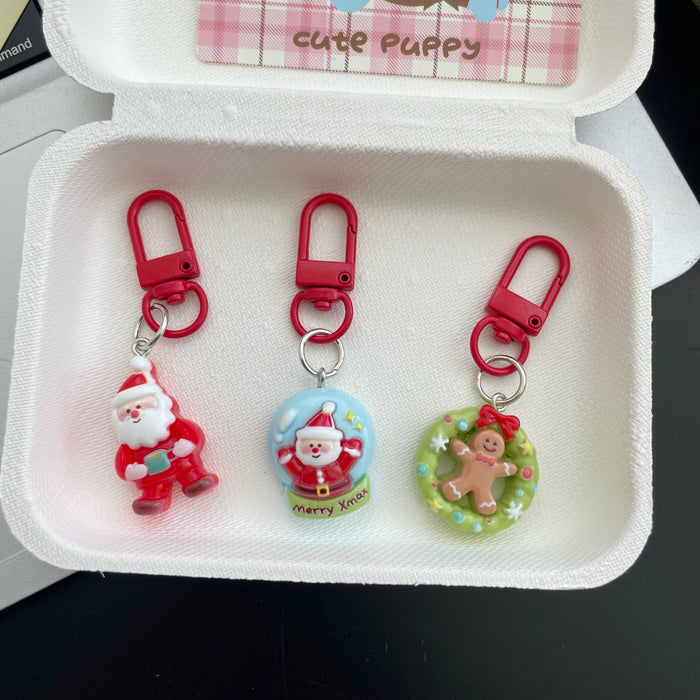 Wholesale Christmas  Resin Keychain Cute Backpack Charm Decorative Accessory