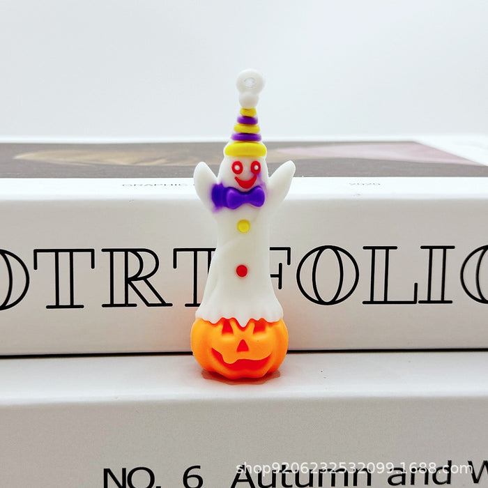 Wholesale Halloween Pumpkin Ghost Keychain Charm Soft Glue Bag Charm Gift MOQ≥2