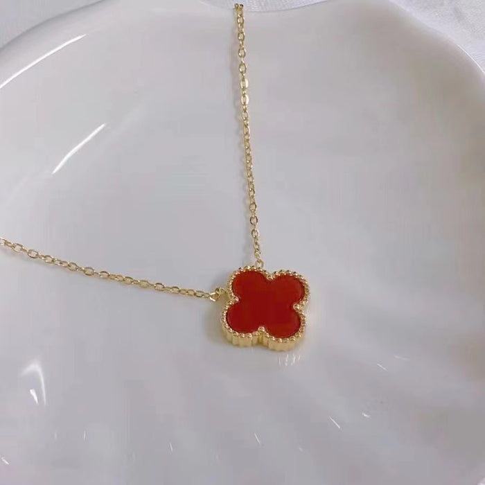 Wholesale titanium steel Gold Clover necklace female chain jewelry Net Red Live supply