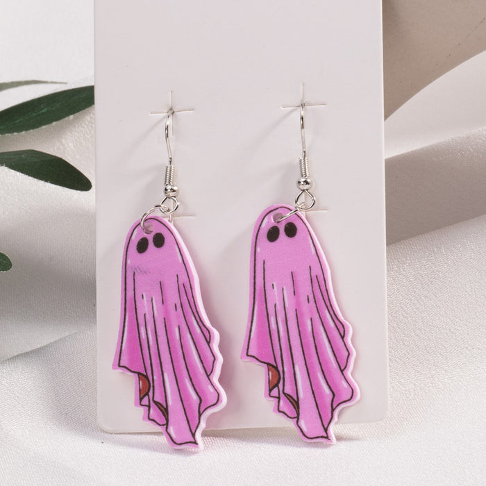 Wholesale Acrylic Funny  Earrings Ghost Skull Magic Hat Earrings Pendants Earrings